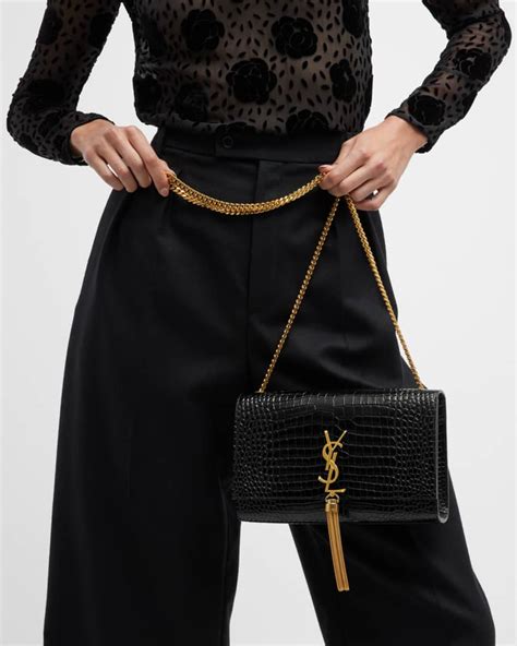 ysl kate tassel croc medium|Saint Laurent Kate Medium Tassel YSL Crossbody Bag in Croc .